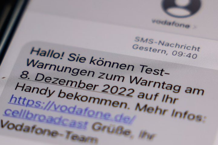 Warntag 2022 Vodafone SMS Cell Broadcast