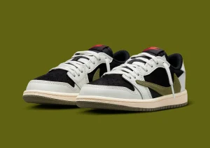 Travis scott air kordan 1 Low Olive Reverse Mocha Release